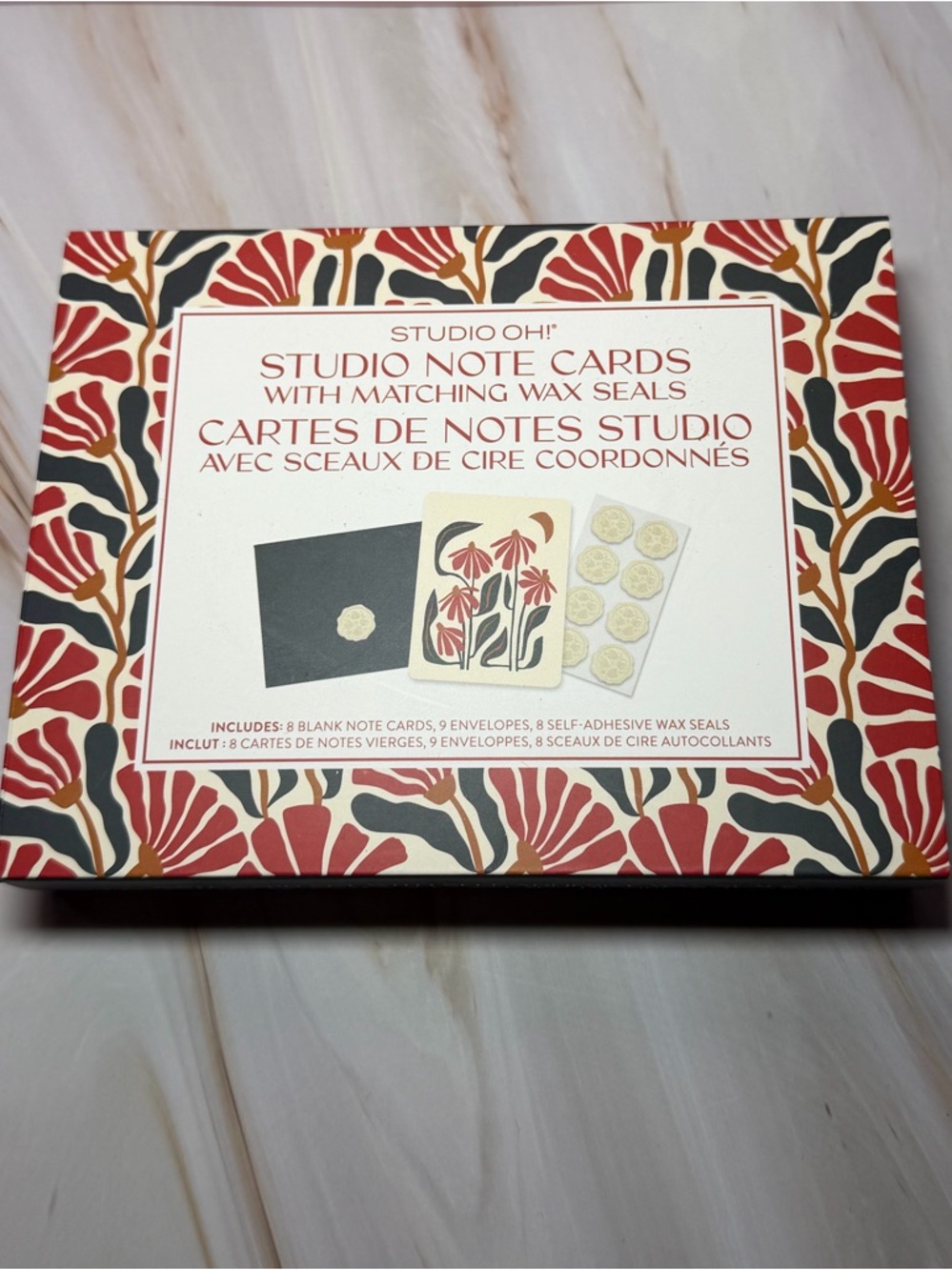 STUDIO OH! Floral Note Cards with Wax Seals